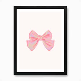 Pink Holographic Bow Art Print