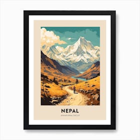 Annapurna Circuit Nepal 3 Vintage Hiking Travel Poster Art Print