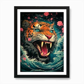 Tiger In The Water 1 Art Print