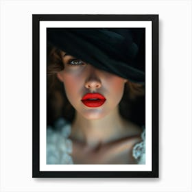 Portrait Of A Woman In A Hat 3 Art Print