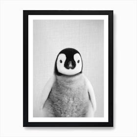 Baby Penguin - Black & White Art Print