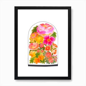 Pink And Orange Flowers Art Print
