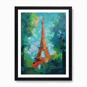 Eiffel Tower Paris France David Hockney Style 1 Art Print