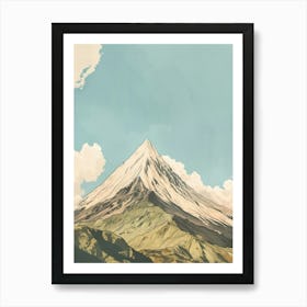 Mount Kanlaon Philippines Color Line Drawing (6) Art Print