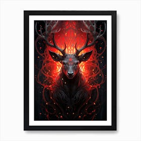 Demon Deer Head Art Print