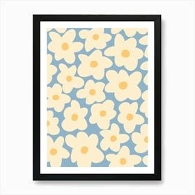 Daisies Blue Art Print