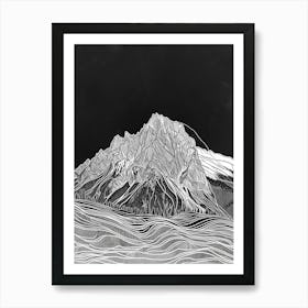 Ben Alder Mountain Line Drawing 2 Art Print