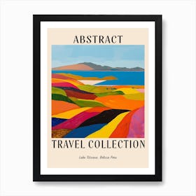 Abstract Travel Collection Poster Lake Titicaca Bolivia Peru 3 Art Print