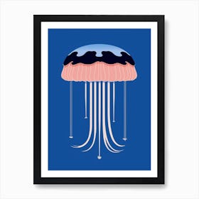 Upside Down Jellyfish Simple Illustration 1 Art Print