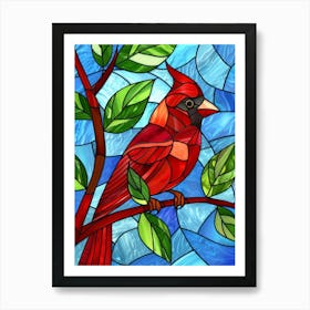 Cardinal Stained Glass 1 Art Print