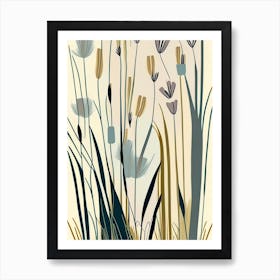 Scouring Rush Wildflower Modern Muted Colours 2 Art Print