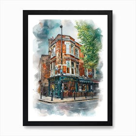 Lambeth London Borough   Street Watercolour 3 Art Print