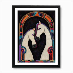 Two Horses In Love Art Print