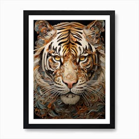 Tiger Art In Precisionism Style 2 Art Print