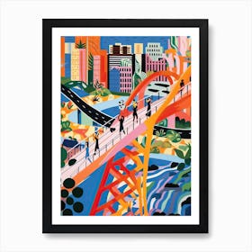 Helix Bridge Singapore Colourful 4 Art Print