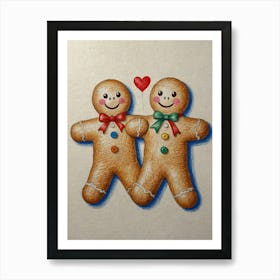 Gingerbread Couple Art Print