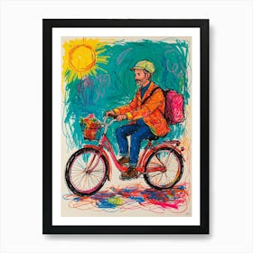 Man On A Bike 2 Art Print