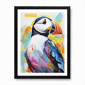 Colourful Bird Painting Puffin 1 Art Print