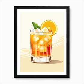 Illustration Mai Tai Floral Infusion Cocktail 4 Art Print