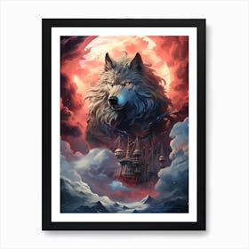 Wolf In The Sky 4 Art Print