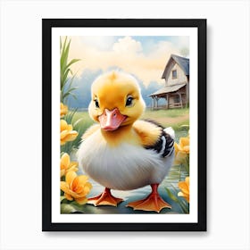 Duck In A Field Art Print