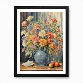 Flowers In A Blue Vase 2 Art Print