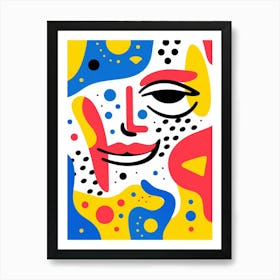 Geometric Pop Art Face 5 Art Print