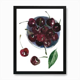 Cherry Bowl Art Print