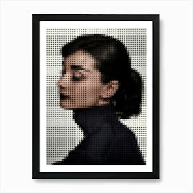 Audrey Hepburn In Style Dots Art Print