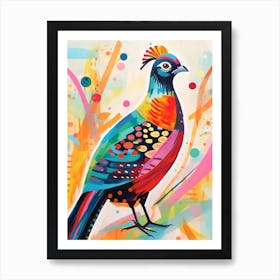 Bird Painting Collage Pheasant 6 Art Print