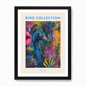 Abstract Peacock Loose Brushstrokes Poster Art Print