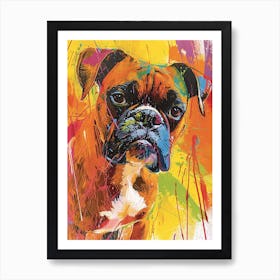 Boxer Acrylic Painting 3 Art Print