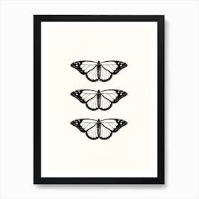 Monarch Butterfly Black and White Art Print