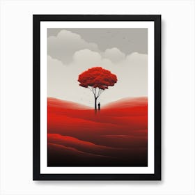 Red Tree 1 Art Print