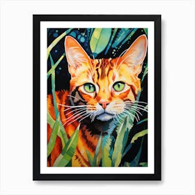 Cat In The Grass Art Print