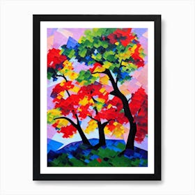 European Mountain Ash Tree Cubist 2 Art Print