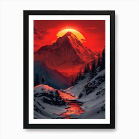 Sunset In The Mountains 25 Art Print