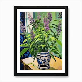 Flowers In A Vase Still Life Painting Lobelia 2 Art Print