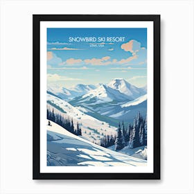 Poster Of Snowbird Ski Resort   Utah, Usa, Ski Resort Illustration 3 Poster