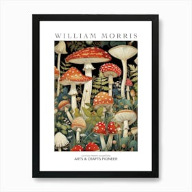 William Morris Print Mushrooms Poster Vintage Wall Art Textiles Art Vintage Poster Art Print
