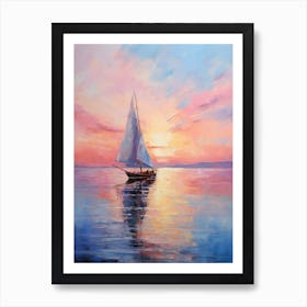 Sailboat At Sunset 12 Art Print