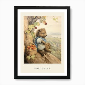 Beatrix Potter Inspired  Animal Watercolour Porcupine 5 Art Print