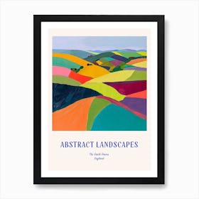 Colourful Abstract The South Downs England 3 Poster Blue Art Print