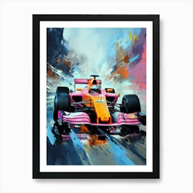 Pink Racing Car sport Affiche