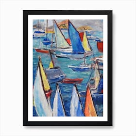 Port Of Gustavia Saint Barthélemy Abstract Block 2 harbour Art Print