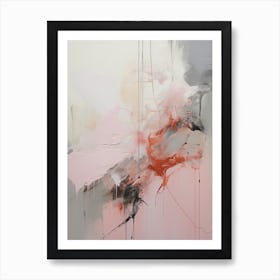 Muted Pink Tones, Abstract Raw Painting 0 Art Print