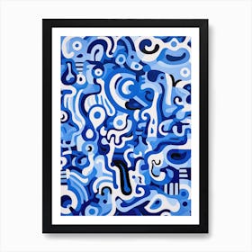 Abstract Blue Painting Art Print