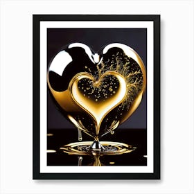 Golden Heartbeat: A Heart Of Gold Art Print