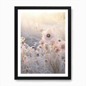 Frosty Botanical Anemone 1 Art Print