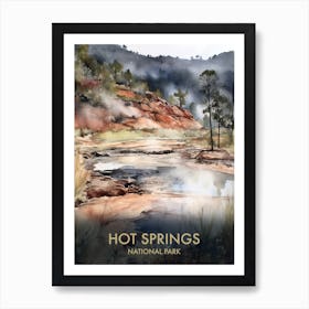 Hot Springs National Park Watercolour Vintage Travel Poster 4 Art Print